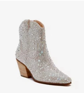MATISSE Harlow Rhinestone Bootie Bedazzled Western Boots Size 8 NEW $190 - Picture 1 of 9