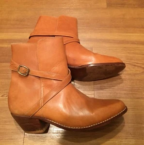 ✨REDUZIERT✨Leder Cognac Harness Damen Western Stiefelette 8D - nur leichte Gebrauchsspuren - Bild 1 von 11
