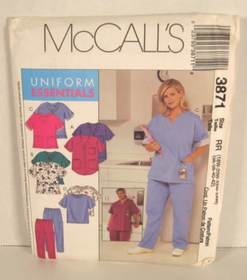 McCall's 3871 Uniform Essentials: Nurse, Dr. Scrub Pattern Women's 18W-24W Uncut - Image 1 of 2