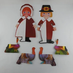 Mesa vintage amigos de Acción de Gracias decoración panal papel pilgrama pavo 6 piezas - Imagen 1 de 5