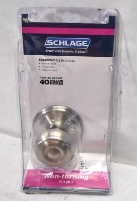 Perilla de puerta decorativa georgiana Schlage acabado de níquel satinado pulido Foto 1 de 4