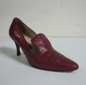 Vintage Bally ~ Cupid ~ Women’s Ruby Red Leather Quilted Pump Heels ~ Size 6M - Picture 1 of 7