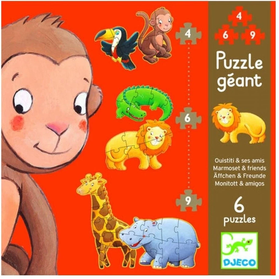 DJECO PUZZLE GIGANTE ANIMALI ESOTICI a partire da 2 anni DJ07114 - Immagine 1 di 1