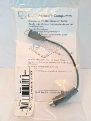 NEW COMPOSITE TV-OUT ADAPTER CABLE FOR DELL P0RTABLE PC'S - Image 1 of 4