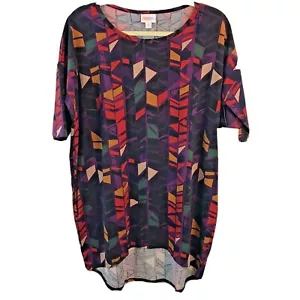 Top LuLaRoe Irma estampado geométrico abstracto multicolor talla mediana nuevo con etiquetas - Imagen 1 de 9