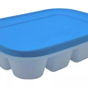 Tupperware Freezer Mates Silicone Mini Ice Cube Tray 12 Cube Slots Blue NWT - Picture 1 of 6