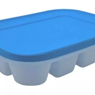Tupperware Freezer Mates Silicone Mini Ice Cube Tray 12 Cube Slots Blue NWT - Image 1 of 4