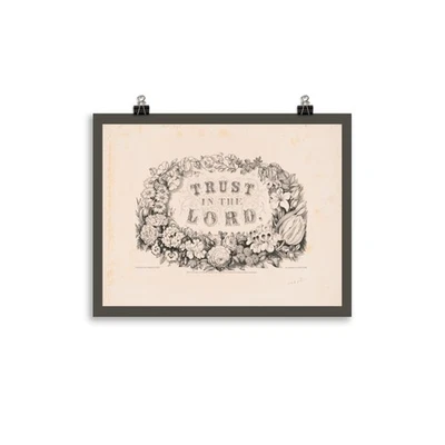 Trust in the Lord Poster – 1872 Currier & Ives Ornate Christian Typography - Image 1 of 4
