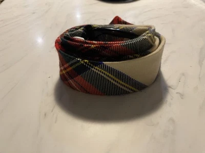 J Crew Vintage tartan Plaid Fabric Belt with Woven Buckle S-M - Image 1 of 4