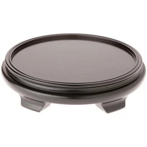 Plymor Black Round Wood Veneer Footed Display Base, 12" W x 12" D x 2.75" H - Picture 1 of 1