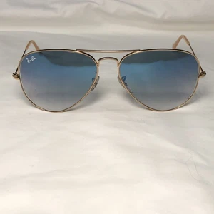 Gafas de sol Ray-Ban Italia RB3025 58 14 aviador marco dorado lentes verdes azules - Imagen 1 de 20
