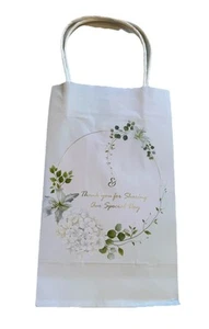 NEW 32 Gift/Favor Bags Thank You Paper Bags Handles 8.5x5x3 In. Floral Greenery - Picture 1 of 3