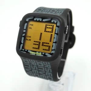 Orologio Digitale Converse Quadrato 43mm Logo Spell Out Cinturino Gomma VR002 Batteria Nuova - Foto 1 di 15