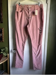 Damen 721 Levi’s High Rise Skinny Rosa Cord Neu mit Etikett 16 Lang W33 X L32 - Bild 1 von 15