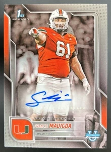 2025 Bowman Chrome U Francis Mauigoa 1st Prospect Auto Miami Hurricanes - Picture 1 of 2
