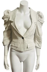 Giacca bianca All Saints Nemi blazer vittoriano lino taglia 8 - Foto 1 di 11