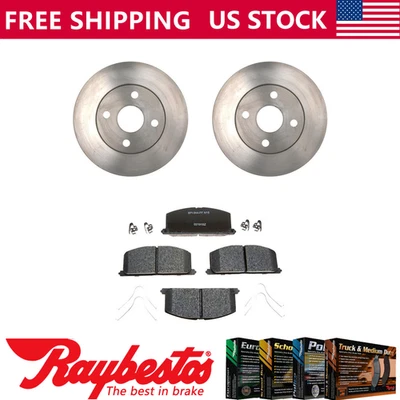 Kit de rotores de freno delanteros + pastillas metálicas y herrajes para Toyota Celica 1986-1988 Foto 1 de 4