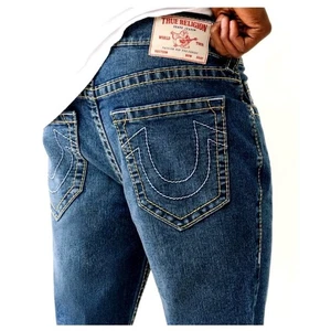 True Religion Rocco Relaxed Skinny Jeans Men's W36 L32 Dark Wash Denim - Picture 1 of 10