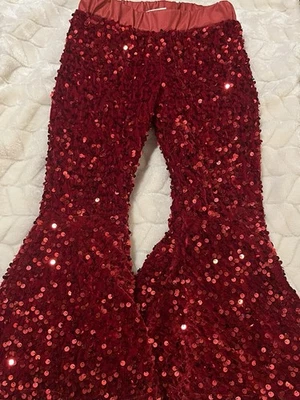 4T Red Sequin Bell-Bottom Crowning Pants – Boutique Style Medium - Image 1 of 4