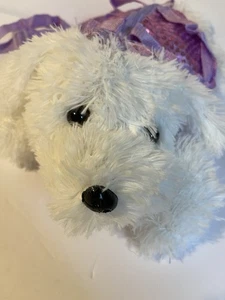 Monedero mullido para cachorro de lentejuelas moradas - Imagen 1 de 5
