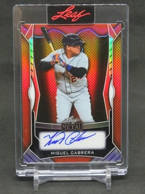 Hoja espectacular Miguel Cabrera 2025 metal rojo automático/8 Detroit Tigers JP2 Foto 1 de 2
