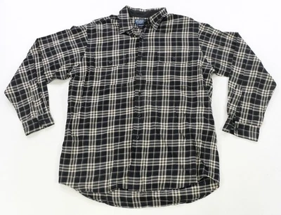 Camisa Polo Ralph Lauren Benford Sombra Cuadros Botón Frontal Años 90 Negra L De Colección Rara Foto 1 de 4