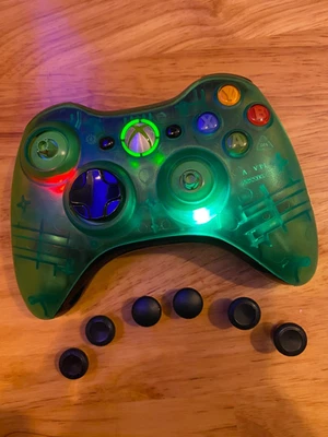 Custom Xbox 360 wireless controller | Hall effect | RGB LEDs | GREEN | RESTORED - Image 1 of 4