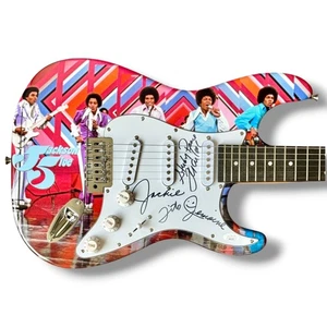 Jackson 5 Signed Guitar Custom Graphics JSA COA Tito Jackie Jermaine Marlon  - Picture 1 of 3