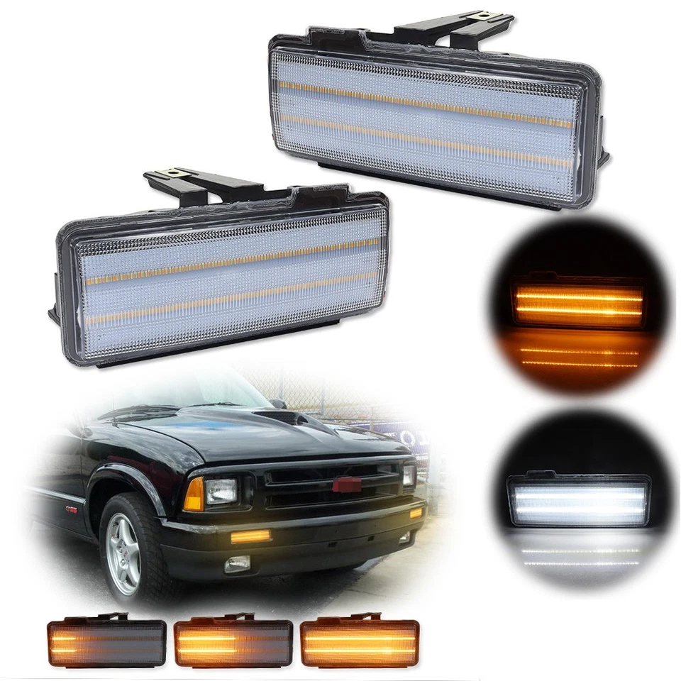 For 1994-97 Chevy S10 Blazer GMC Sonoma Clear Lens Switchback LED Signal Lights - Image 1 of 4