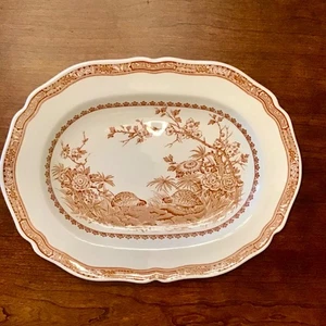 Mason Quail Brown 13” Oval Serving Platter - Picture 1 of 6