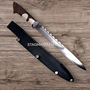 Raro coltello Bowie caccia scozzese acciaio J2 manico cervo corona completa originale - Foto 1 di 1