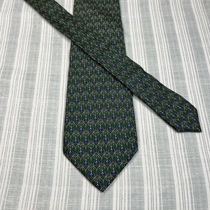 Fendi Green Silk Neck Tie Necktie #0345 Made In Italy - Picture 1 of 11