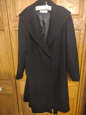 Calvin Klein Women's Black Wool Overcoat CW787841 Size 12 - Image 1 of 4