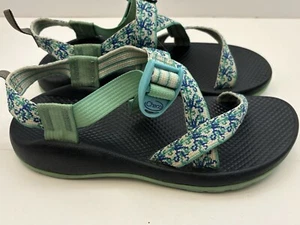 CHACO Z1 Girls Youth Sport Sandals Green Blue Medusa Aqua Waterproof Size 5 - Picture 1 of 18