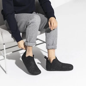 BIRKENSTOCK ANDERMATT ANTHRACITE MEDIUM/NARROW WIDTH WOOL FELT SLIPPER BOOTS - Picture 1 of 6
