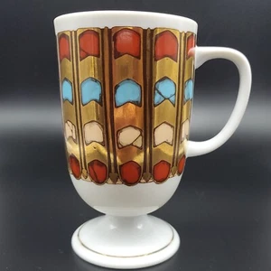 Vtg Howard Holt Pedestal Mug Metallic MCM Irish Coffee Hot Toddy Barware Rare - Picture 1 of 11