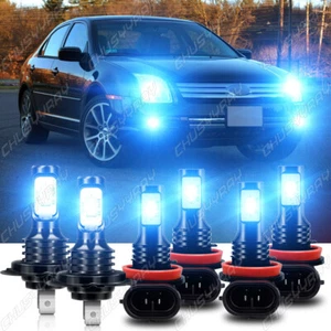 For Ford Fusion 2007-2016 LED Headlights High Low Beam+Fog Light Bulbs Kit 8000K - Picture 1 of 12