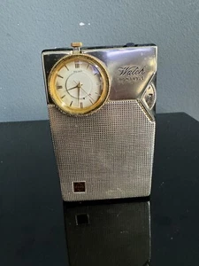 Vintage Matsushita (Panasonic) T-91 National Transistorradio + Einsatz Seiko Uhr - Bild 1 von 6