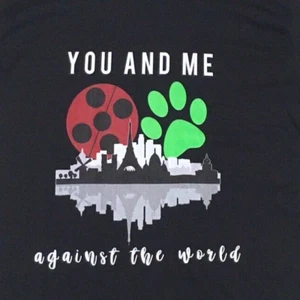 You and Me Against the World T Shirt * Miraculous Ladybug * Adult Small * Black - Picture 1 of 4