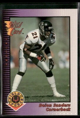 1992 Wild Card #12 Deion Sanders Field Force Gold Atlanta Falcons - Image 1 of 2