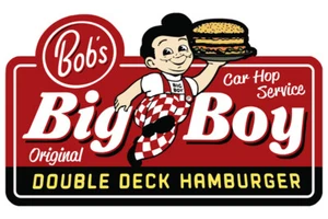 Letrero de metal recortado de hamburguesa de doble cubierta Bobs Big Boy 23x14 - Imagen 1 de 1