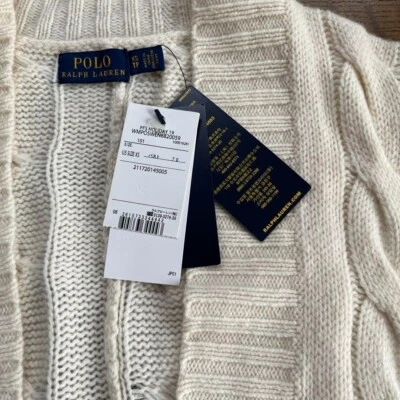 Cárdigan Ralph Lauren Marfil Gran Tamaño Lana Cachemir XS Talla Libre Usado Foto 1 de 4