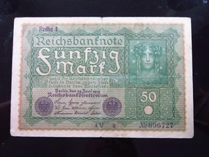 Germany 50 Mark 1919 P66 h6727 Weimar Republic Reichsbanknote Deutschland Money - Picture 1 of 2