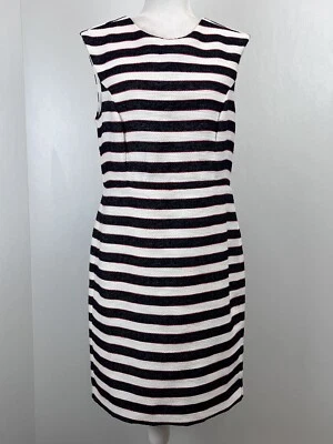 ¡NUEVO! Vestido lápiz Banana Republic talla 12 forrado a rayas sin mangas funda clásica Foto 1 de 4