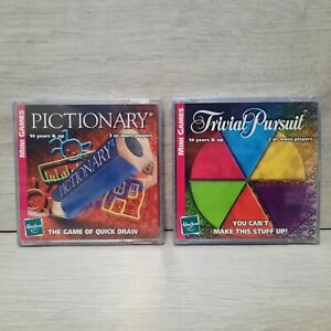 Bundle Of 2 -Trivial Pursuit & Pictionary Mini Game Hasbro 2000 Brand New & Seal