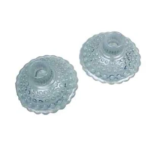 Fenton Hobnail Opalescent Moonstone Taper Candle Stick Holders 2 pc Cottagecore - Picture 1 of 4