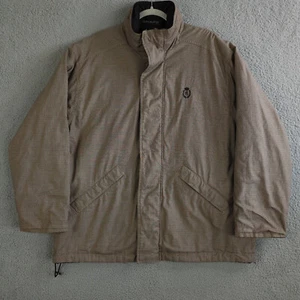 VTG Chaps Ralph Lauren Jacket Mens XL Brown Houdstooth Reversible Hidden Hood - Picture 1 of 24