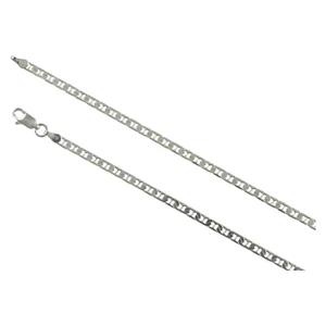 Cadena de collar plana de plata de ley Marina 080 3 mm Italia italiana sólida .925 - Imagen 1 de 8