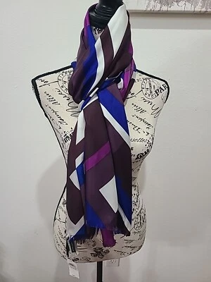 ANN TAYLOR 100% 真丝围巾全新带标签 — 第 1/4 张图片