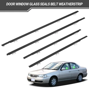 For Nissan Sunny B13 Sentra Tsuru 4 Door Belt Glass Window 4x Weatherstrip Seal - Picture 1 of 12